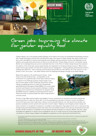 Green jobs: Improving the climate for gender equality too!