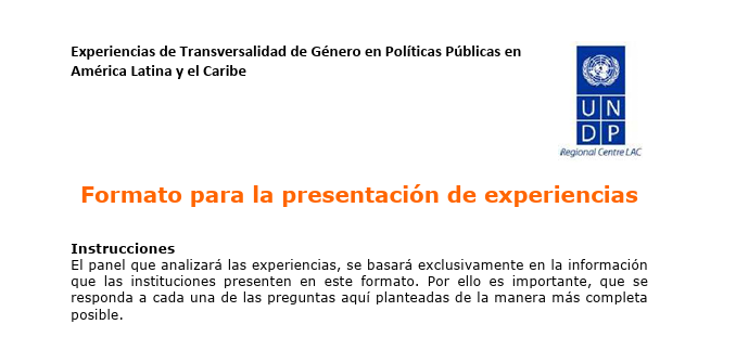 Experiencias de Transversalidad de Género en Políticas Públicas en América Latina y el Caribe