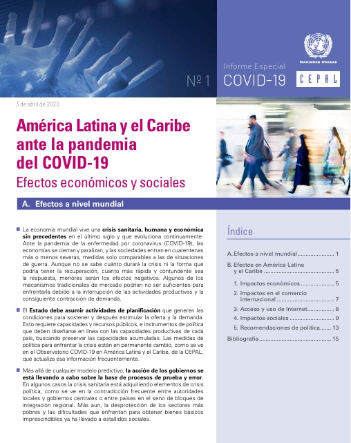 América Latina y el Caribe ante la pandemia del COVID-19 Efectos económicos y sociales
